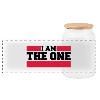 i_am_the_one - Boîte à biscuits avec couvercle en bois - blanc - Devant