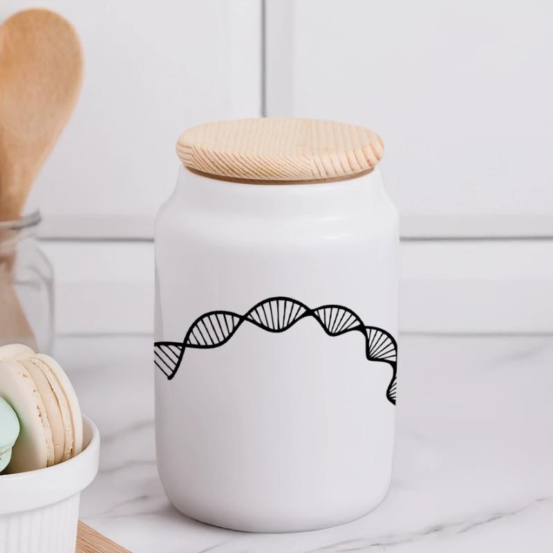 ADN Structure de la double hélice séquence cellule Boîte à biscuits avec couvercle en bois