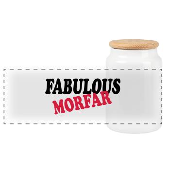 Fabulous morfar 111 - Panoramic Cookie Jar with Wooden Lid - white - Front