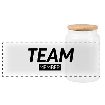 Team Member - Panorama Keksdose mit Holzdeckel - Weiß - Vorne