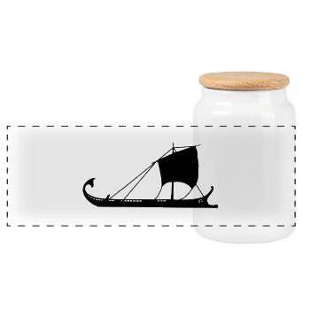 galère romaine navire Trière grec - Boîte à biscuits avec couvercle en bois - blanc - Devant