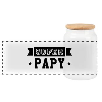 Papy / Grand Père / Famille / Papi / Drôle / Cool - Boîte à biscuits avec couvercle en bois - blanc - Devant