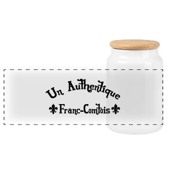 Franche-comté / Franc-Comtois / Franc-Comtoise - Boîte à biscuits avec couvercle en bois - blanc - Devant