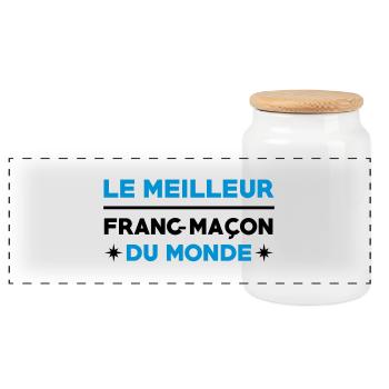 Franc-Maçonnerie / Franc Maçonnerie / Franc Maçon - Boîte à biscuits avec couvercle en bois - blanc - Devant