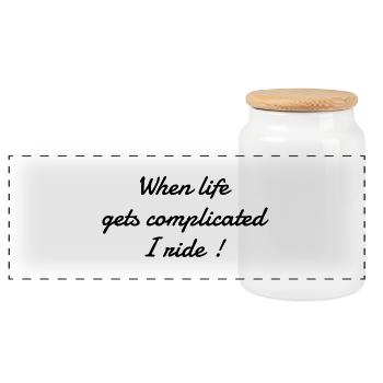 Moto Motard Biker Sport Vitesse Course Boss Figth - Panoramic Cookie Jar with Wooden Lid - white - Front