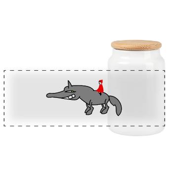 Hü - Boîte à biscuits avec couvercle en bois - blanc - Devant