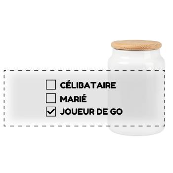 Jeu de Go Stratégie Sport Sportif Joueur - Boîte à biscuits avec couvercle en bois - blanc - Devant