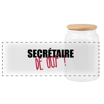 secrétaire / secrétariat / assistante / patron - Boîte à biscuits avec couvercle en bois - blanc - Devant