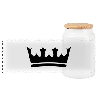 couronne - Boîte à biscuits avec couvercle en bois - blanc - Devant