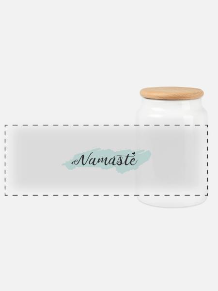 namaste - Panorama Keksdose mit Holzdeckel - Weiß