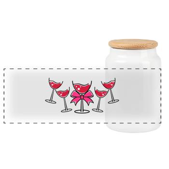 glases wine - Panorama Keksdose mit Holzdeckel - Weiß - Vorne