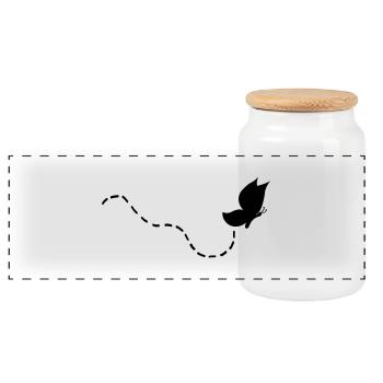 schmetterling - Boîte à biscuits avec couvercle en bois - blanc - Devant