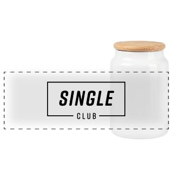 Single Club - Panorama Keksdose mit Holzdeckel - Weiß - Vorne