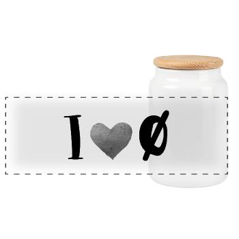 I love iø - Boîte à biscuits avec couvercle en bois - blanc - Devant