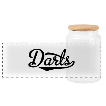 Darts - Panorama Keksdose mit Holzdeckel - Weiß - Vorne