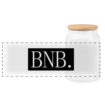 [HD] BNB - Boîte à biscuits avec couvercle en bois - blanc - Devant