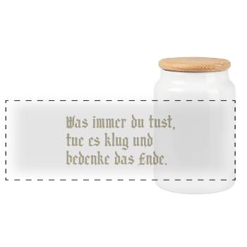 was immer - Panorama Keksdose mit Holzdeckel - Weiß - Vorne