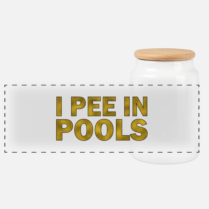 I pee in pools - Panorama Keksdose mit Holzdeckel - Weiß