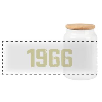 Jubilee 1966 - Panoramic Cookie Jar with Wooden Lid - white - Front