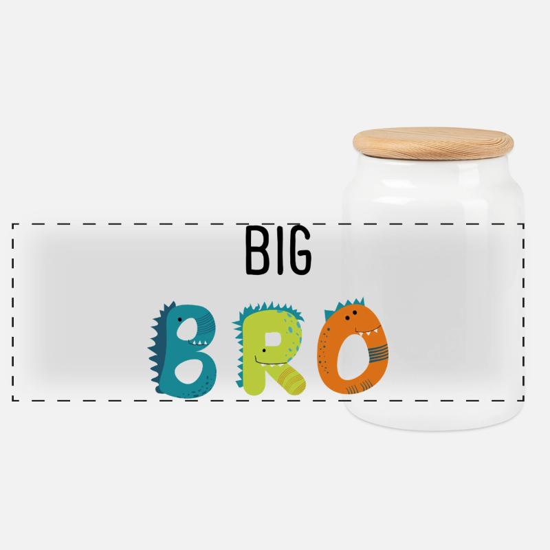 frère aîné - Boîte à biscuits avec couvercle en bois - blanc