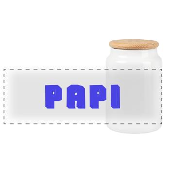 PAPY. FÊTE DES PÈRES. BONNE FÊTE PAPY. JE T'AIME. - Boîte à biscuits avec couvercle en bois - blanc - Devant