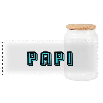 BONNE FÊTE PAPA. PAPA. FÊTE DES PÈRES. PÈRE - Boîte à biscuits avec couvercle en bois - blanc - Devant