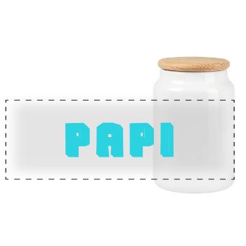 PAPY. FÊTE DES PÈRES. BONNE FÊTE PAPY. JE T'AIME. - Boîte à biscuits avec couvercle en bois - blanc - Devant