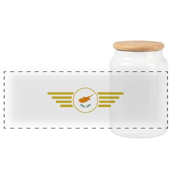 J’aime Chypre, T-shirt design de style élégance - Boîte à biscuits avec couvercle en bois - blanc - Devant