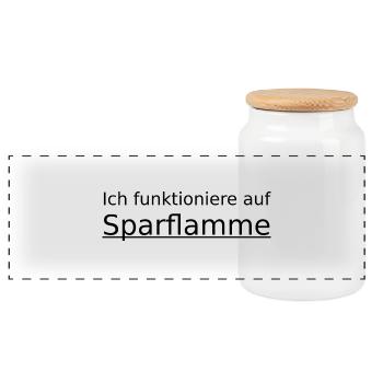 Ich funktioniere auf Sparflamme - Panorama Keksdose mit Holzdeckel - Weiß - Vorne