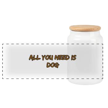 All You Need Is Dog Hundeliebe - Panorama Keksdose mit Holzdeckel - Weiß - Vorne