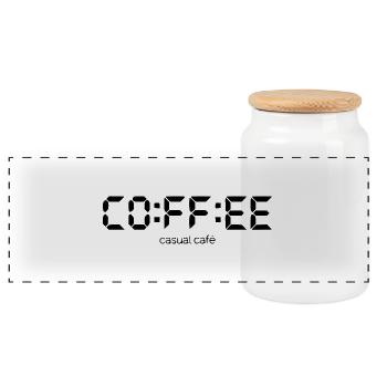 Coffee Time Minimalistischer Vintage-Kaffeeliebhaber - Panorama Keksdose mit Holzdeckel - Weiß - Vorne