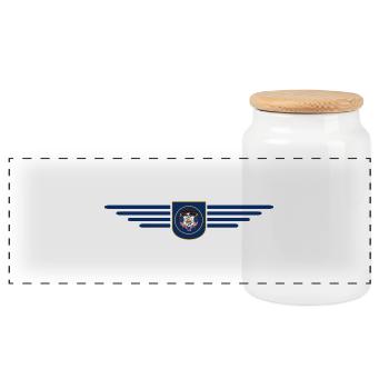 Utah Fan T-Shirt – Nature & Freedom - Panoramic Cookie Jar with Wooden Lid - white - Front
