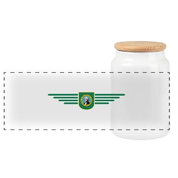 Chemise de fan de Washington – Style de la capitale - Boîte à biscuits avec couvercle en bois - blanc - Devant