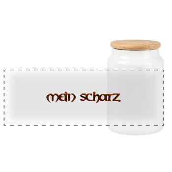 mon trésor - Boîte à biscuits avec couvercle en bois - blanc - Devant