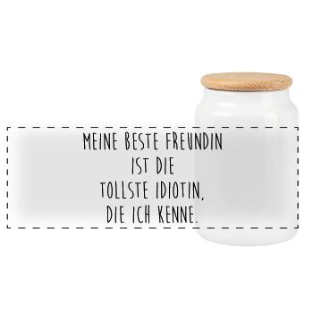Beste Freundin - Panorama Keksdose mit Holzdeckel - Weiß - Vorne