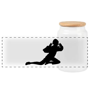 Floorball - Panoramic Cookie Jar with Wooden Lid - white - Front