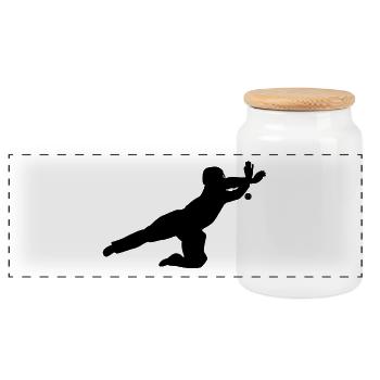 Floorball - Panoramic Cookie Jar with Wooden Lid - white - Front