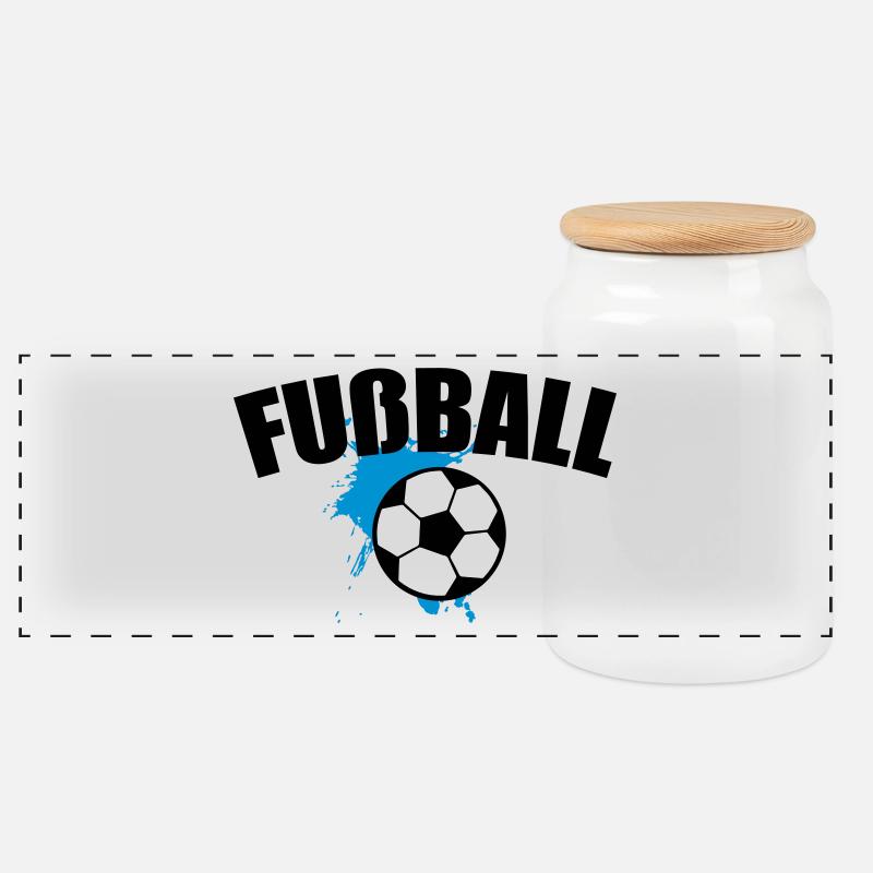 Fußball Soccer Splash 3c - Panorama Keksdose mit Holzdeckel - Weiß