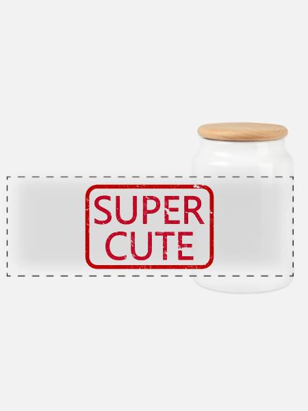 Super Cute - Panorama Keksdose mit Holzdeckel - Weiß