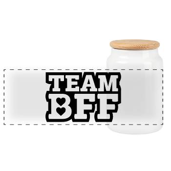 ÉQUIPE BFF - Boîte à biscuits avec couvercle en bois - blanc - Devant
