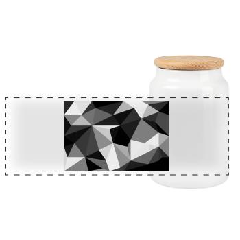 Polygon noir et blanc - Boîte à biscuits avec couvercle en bois - blanc - Devant