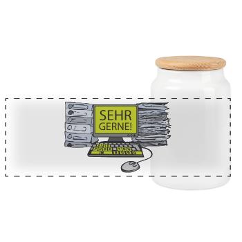 PC - Sehr gerne - grün - Akten - Panorama Keksdose mit Holzdeckel - Weiß - Vorne