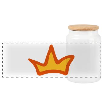 Princes crown, sweet gift idea for kids - Panoramic Cookie Jar with Wooden Lid - white - Front