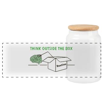 Think Outside The Box - Panorama Keksdose mit Holzdeckel - Weiß - Vorne