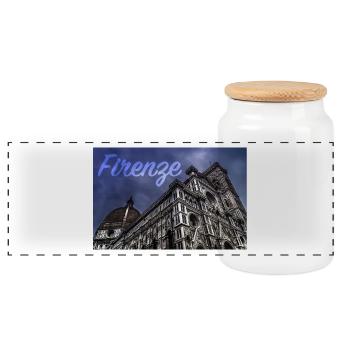 Florenz Dom Italien Toscana - Panorama Keksdose mit Holzdeckel - Weiß - Vorne