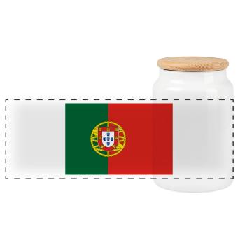 Drapeau portugais - Boîte à biscuits avec couvercle en bois - blanc - Devant