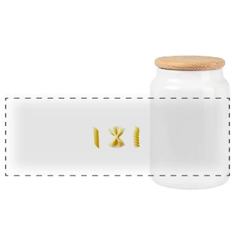 Pâte à pâtes cadeau - Boîte à biscuits avec couvercle en bois - blanc - Devant