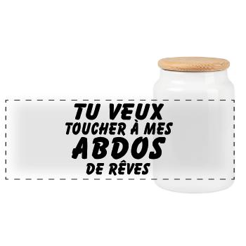abdos de reves - Boîte à biscuits avec couvercle en bois - blanc - Devant
