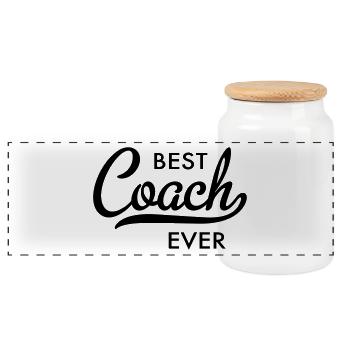 coach - Panoramic Cookie Jar with Wooden Lid - white - Front