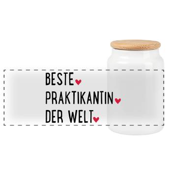 praktikantin - Panorama Keksdose mit Holzdeckel - Weiß - Vorne